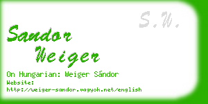 sandor weiger business card